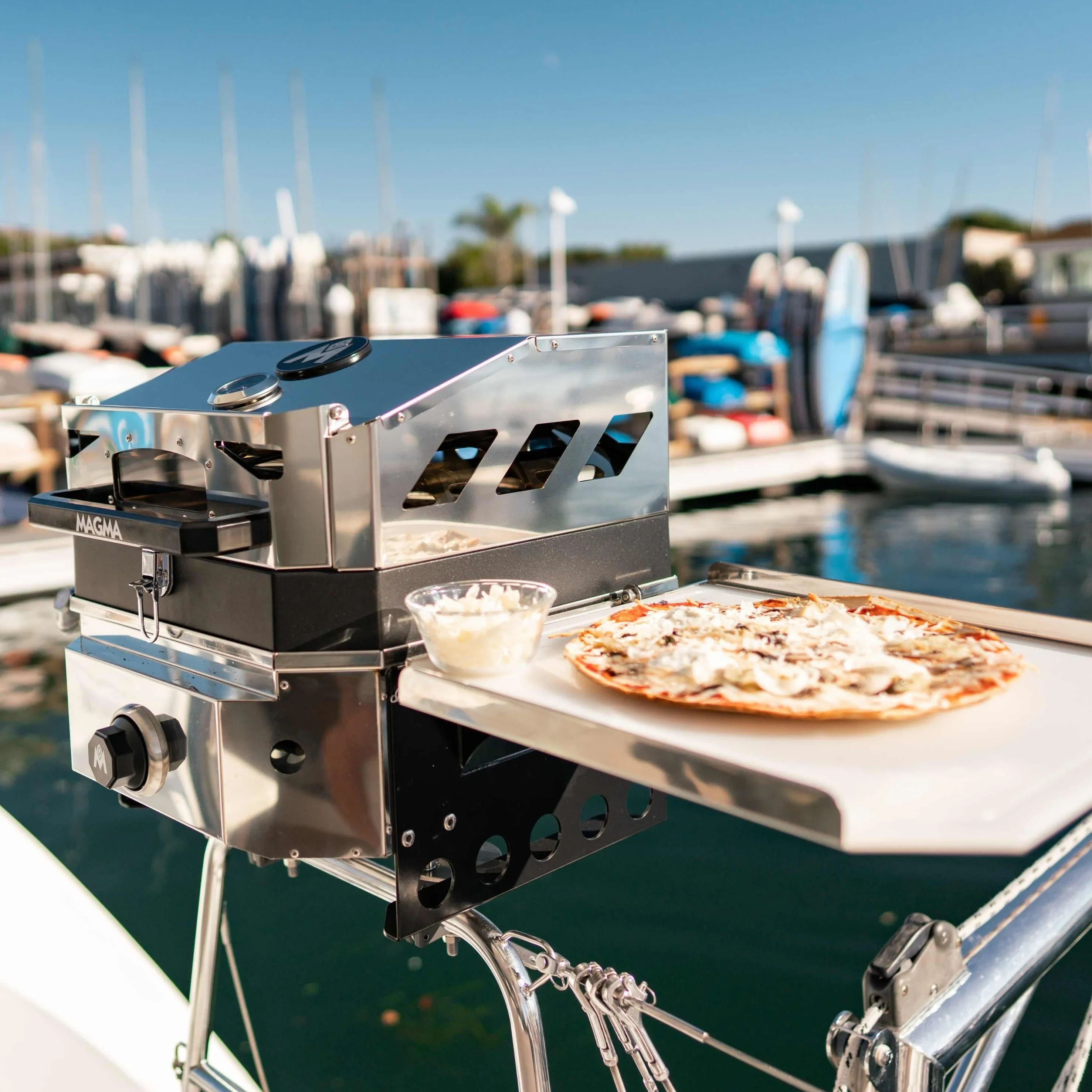 Marine Crossover Single Burner and Pizza Oven Top Bundle
