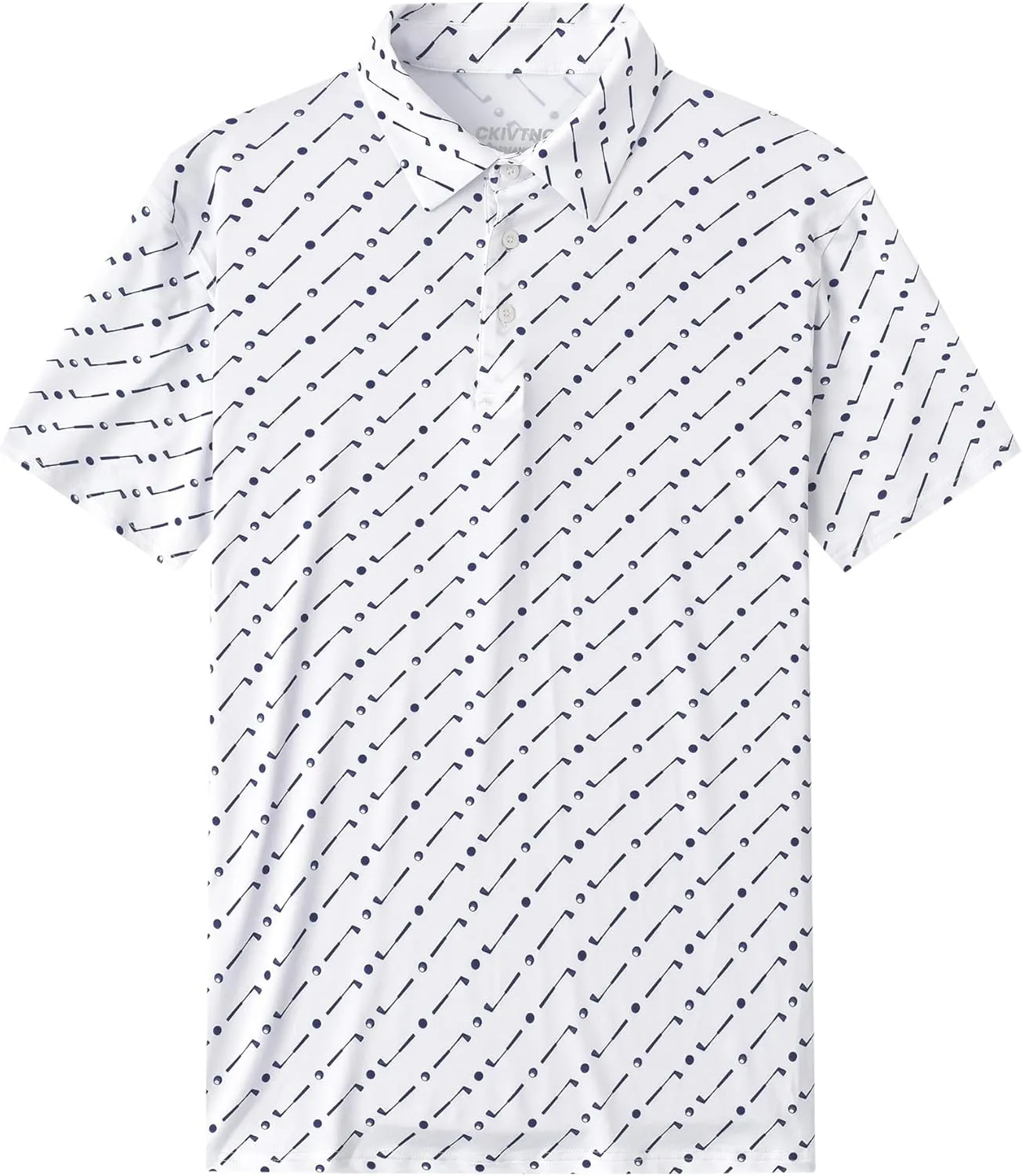 Mens Cool Crazy Funny Printed Golf Polo Shirts Summer Stretchy Dry Fit Short Sleeve Performance Shirts
