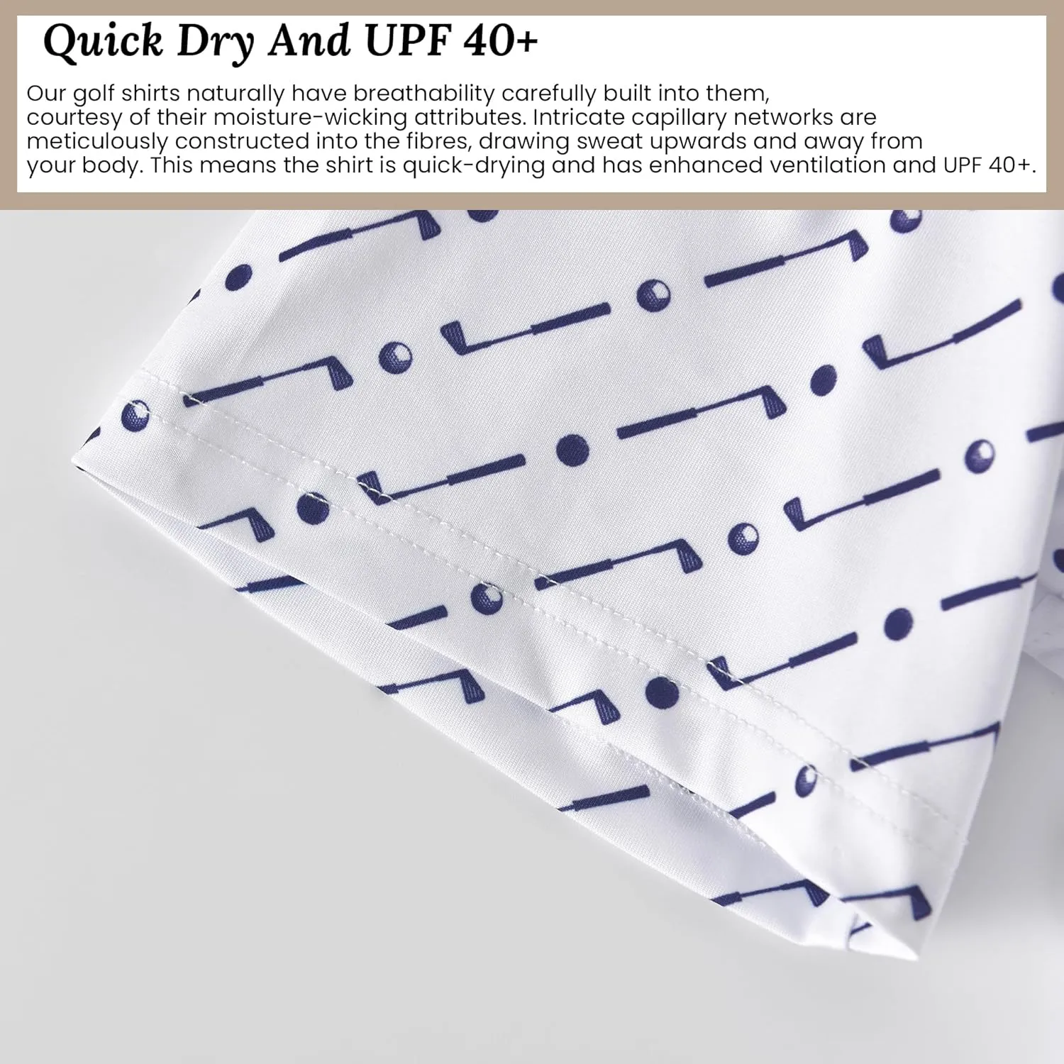 Mens Cool Crazy Funny Printed Golf Polo Shirts Summer Stretchy Dry Fit Short Sleeve Performance Shirts