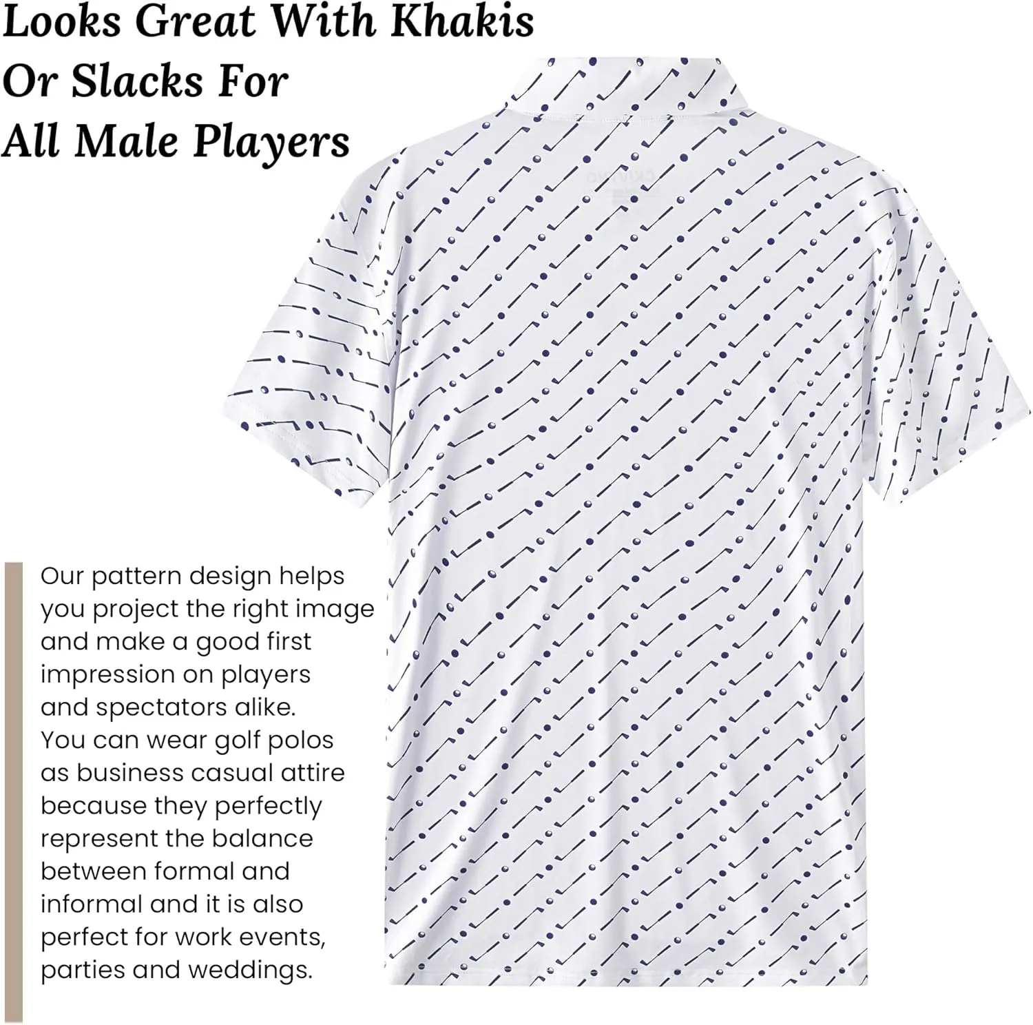 Mens Cool Crazy Funny Printed Golf Polo Shirts Summer Stretchy Dry Fit Short Sleeve Performance Shirts