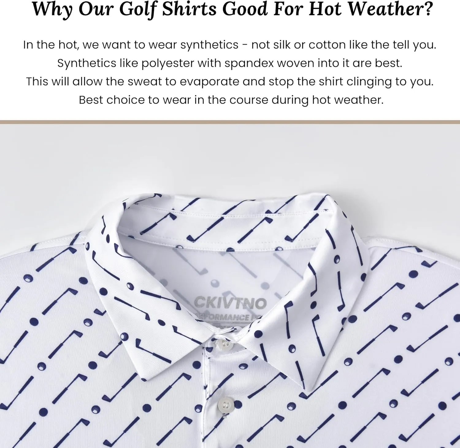 Mens Cool Crazy Funny Printed Golf Polo Shirts Summer Stretchy Dry Fit Short Sleeve Performance Shirts