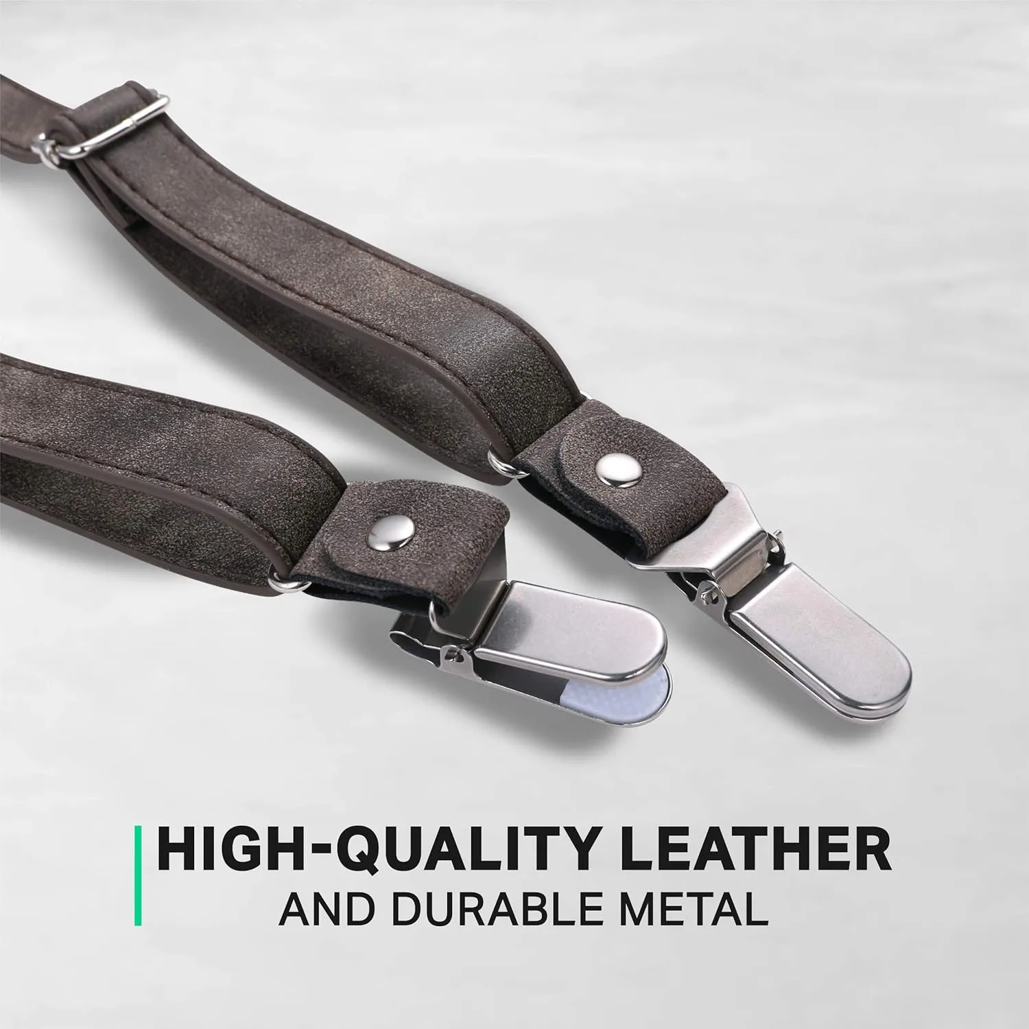 Mio Marino adjustable KLOOPE Leather Suspenders for Men - Fashion Y Back Bowtie Suspender Set