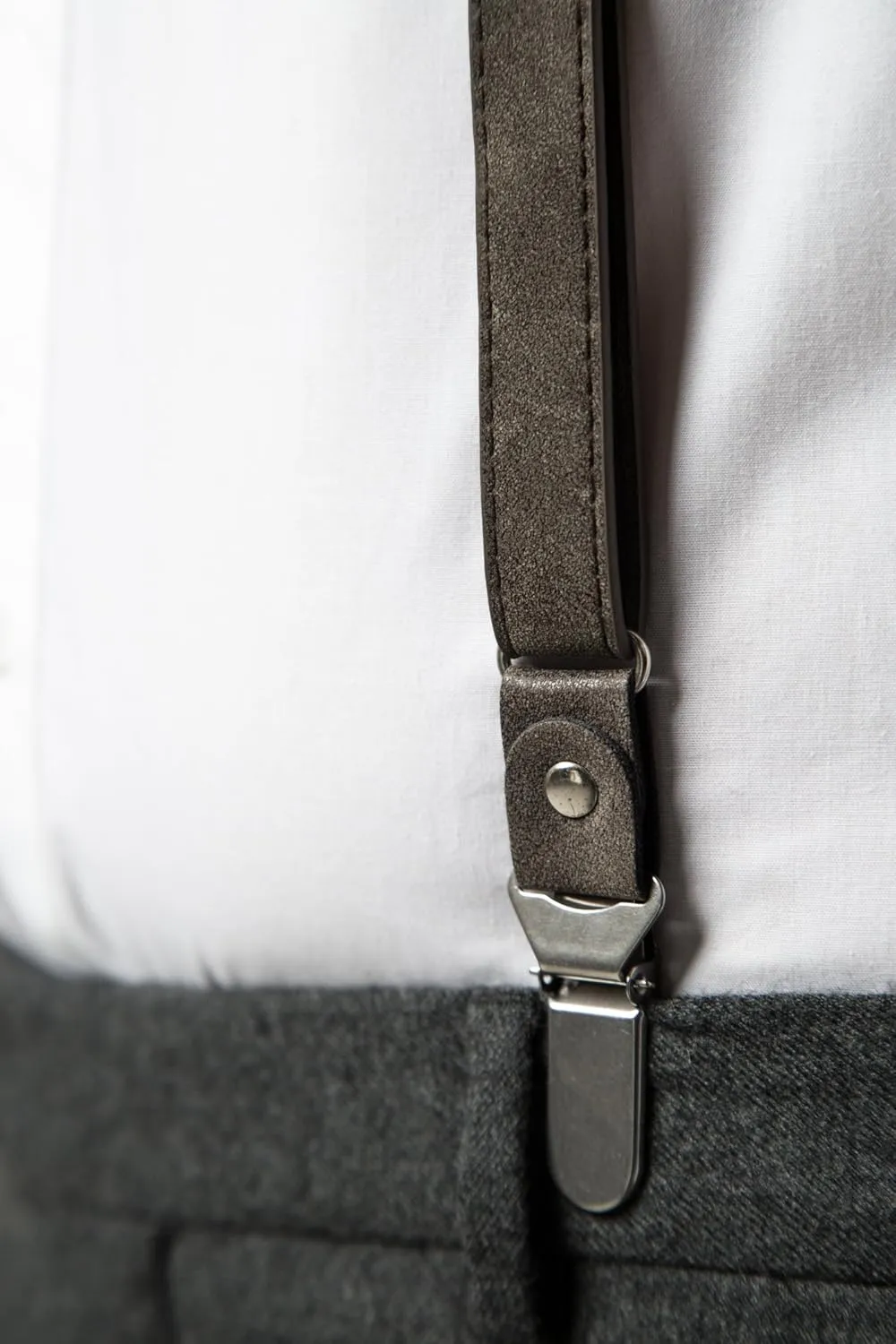Mio Marino adjustable KLOOPE Leather Suspenders for Men - Fashion Y Back Bowtie Suspender Set