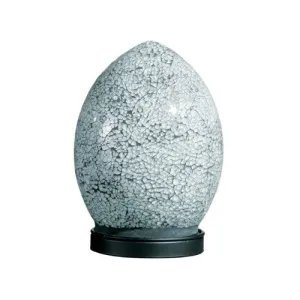 Mosaic Egg Lamp, Glass, White, Small