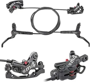 MTB 4 Piston Hydraulic Disc Brakes, MTB Disc Brake Set, Front Left/Rear Right, Bicycle Brakes PM/is Adapter Fit for MTB BMX