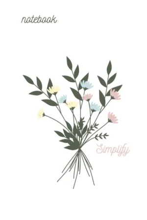 Notebook Journal Simplify by Arty Chinstrap, Lined, Spot for the date, 6x9 (15.24 x 22.86 cm), cream paper, 120 pages Hardcover  February 17, 2023
