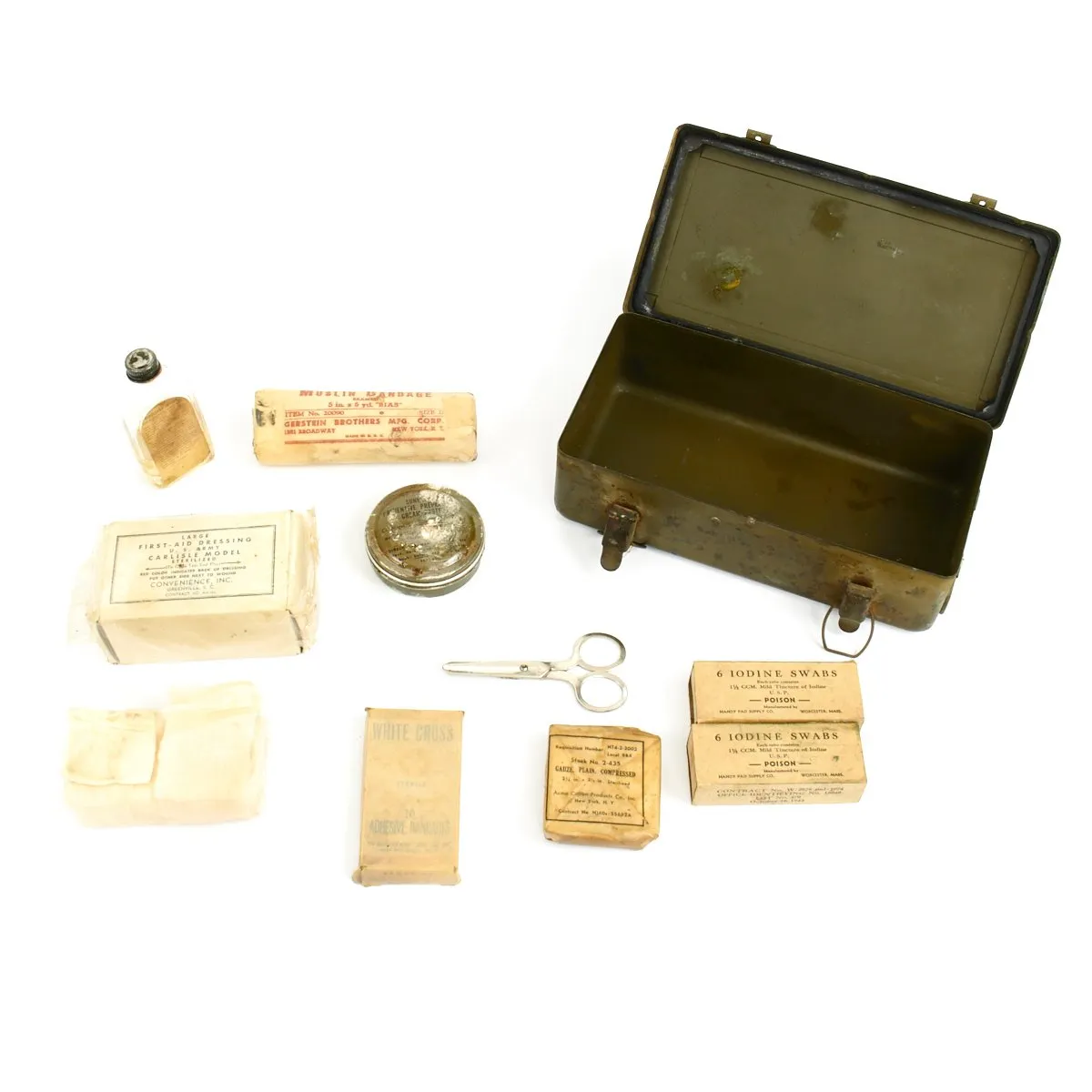 Original U.S. WWII Jeep First Aid Kit for Gas Casualties