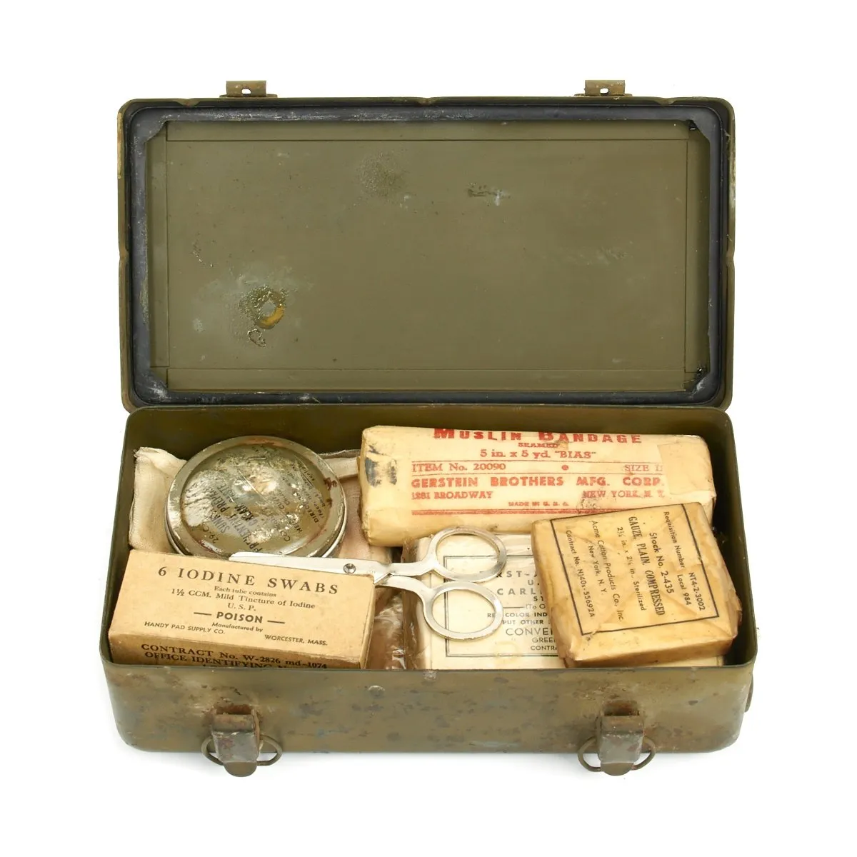 Original U.S. WWII Jeep First Aid Kit for Gas Casualties
