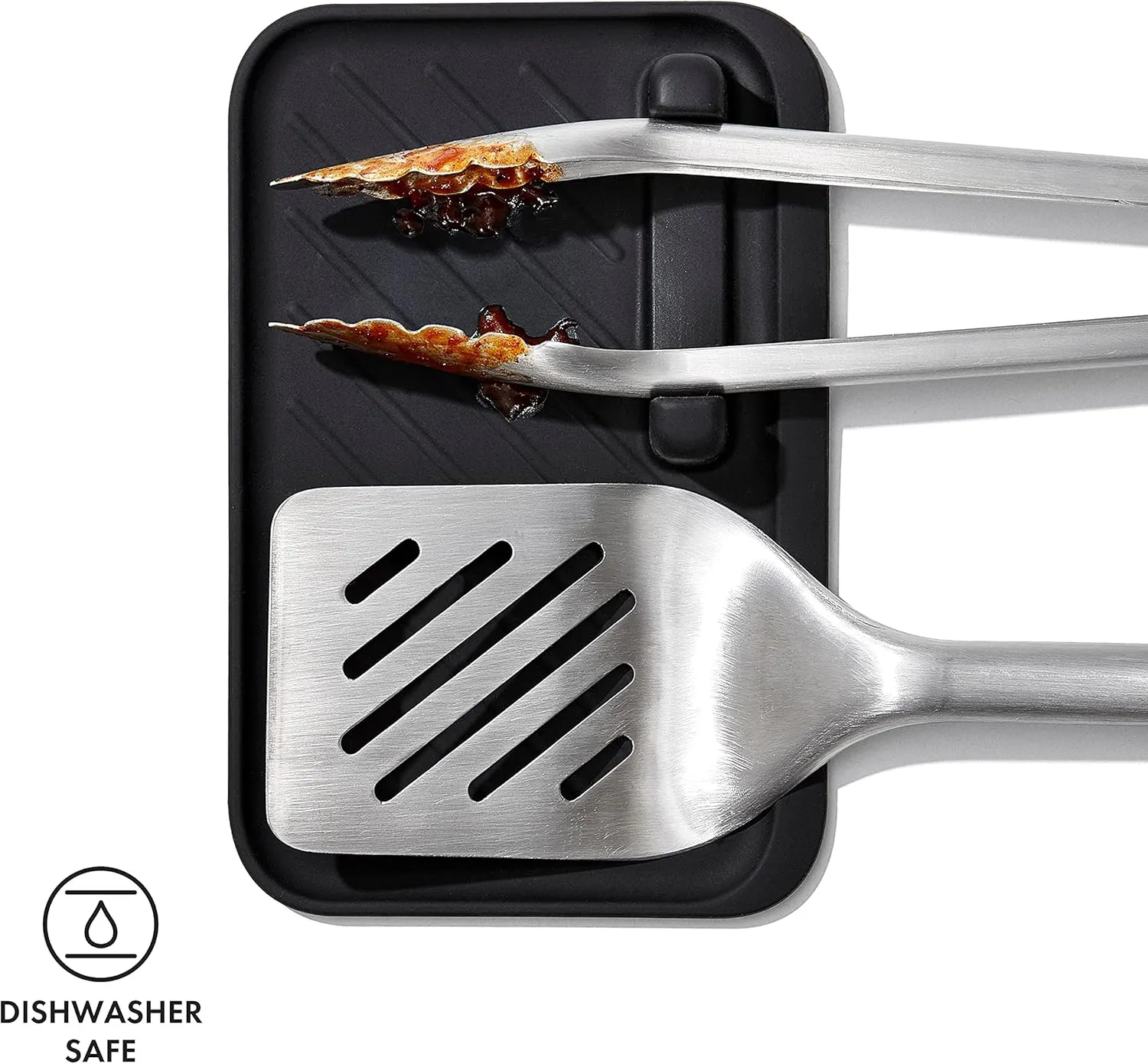 OXO Good Grips Grilling, 3pc Set - Tongs, Turner and Tool Rest, Black