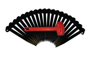 Pack of 20 x 300mm Heavy Duty Black Sand Soft Soil Peg Plus Hammer