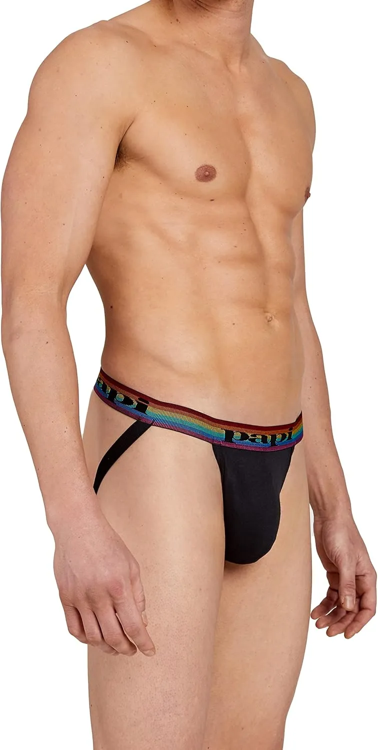 papi Men's 3-Pack Jockstrap, Athletic Supporter, Breathable Male Workout Underwear