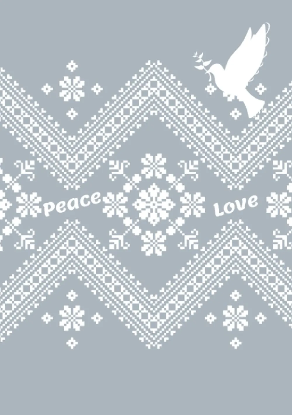 Peace & Love Notebook by Arty Chinstrap, 160 Pages lined notebook, white papers, (7,5X9,25), Place for Date, Beautiful design Hardcover  February 17, 2023
