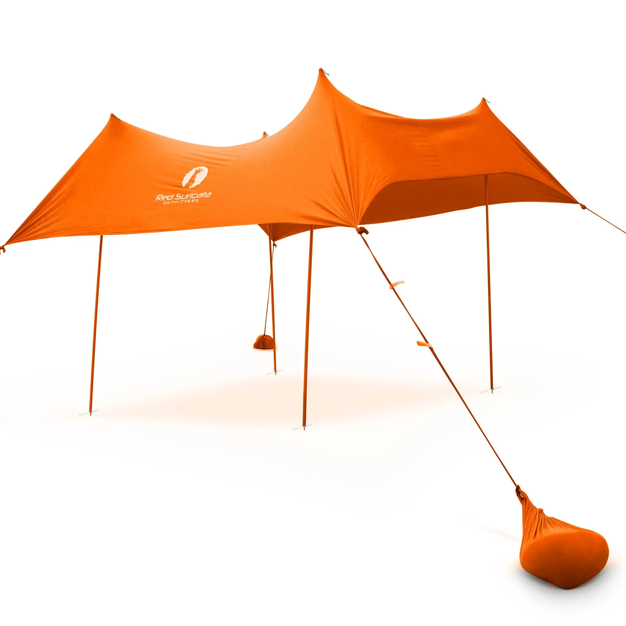 Red Suricata Orange Family Beach Sun Shade Canopy Tent Sunshade with sand anchors