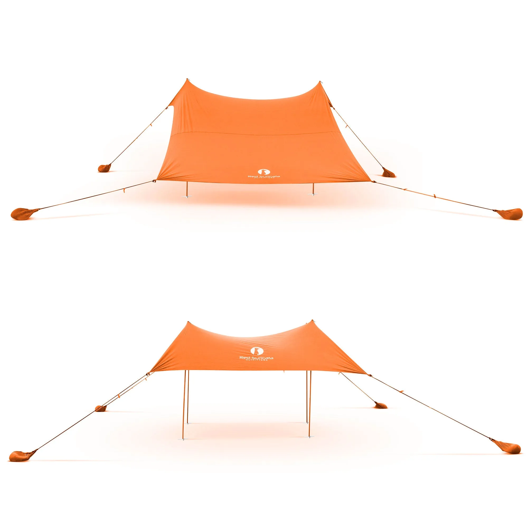 Red Suricata Orange Family Beach Sun Shade Canopy Tent Sunshade with sand anchors