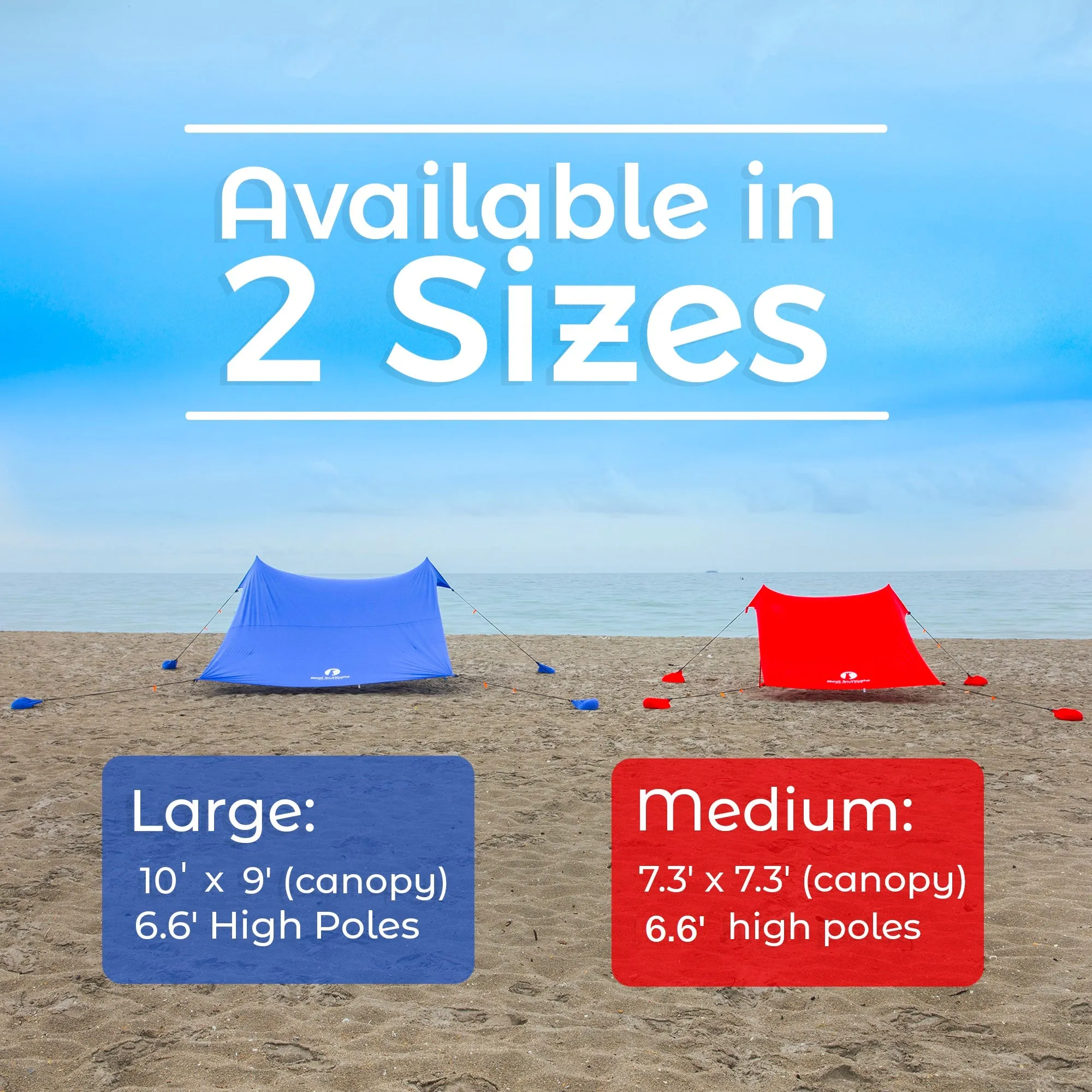 Red Suricata Orange Family Beach Sun Shade Canopy Tent Sunshade with sand anchors