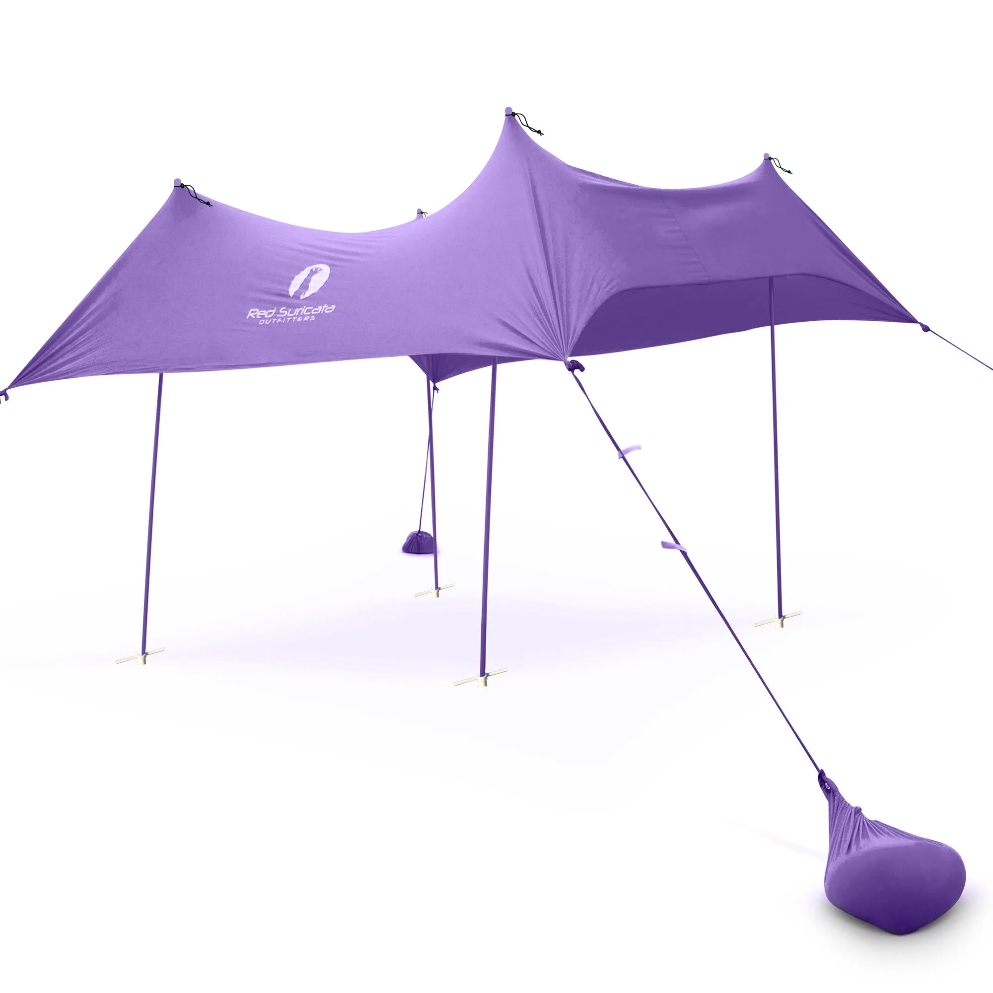 Red Suricata Purple Family Beach Sun Shade Canopy Tent Sunshade with sand anchors