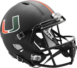 Riddell NCAA Miami Hurricanes Helmet Full Size ReplicaHelmet Replica Full Size Speed Style Miami Nights Design, Team Colors, One Size