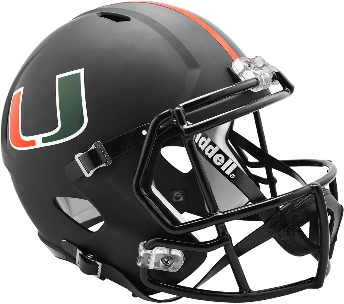 Riddell NCAA Miami Hurricanes Helmet Full Size ReplicaHelmet Replica Full Size Speed Style Miami Nights Design, Team Colors, One Size