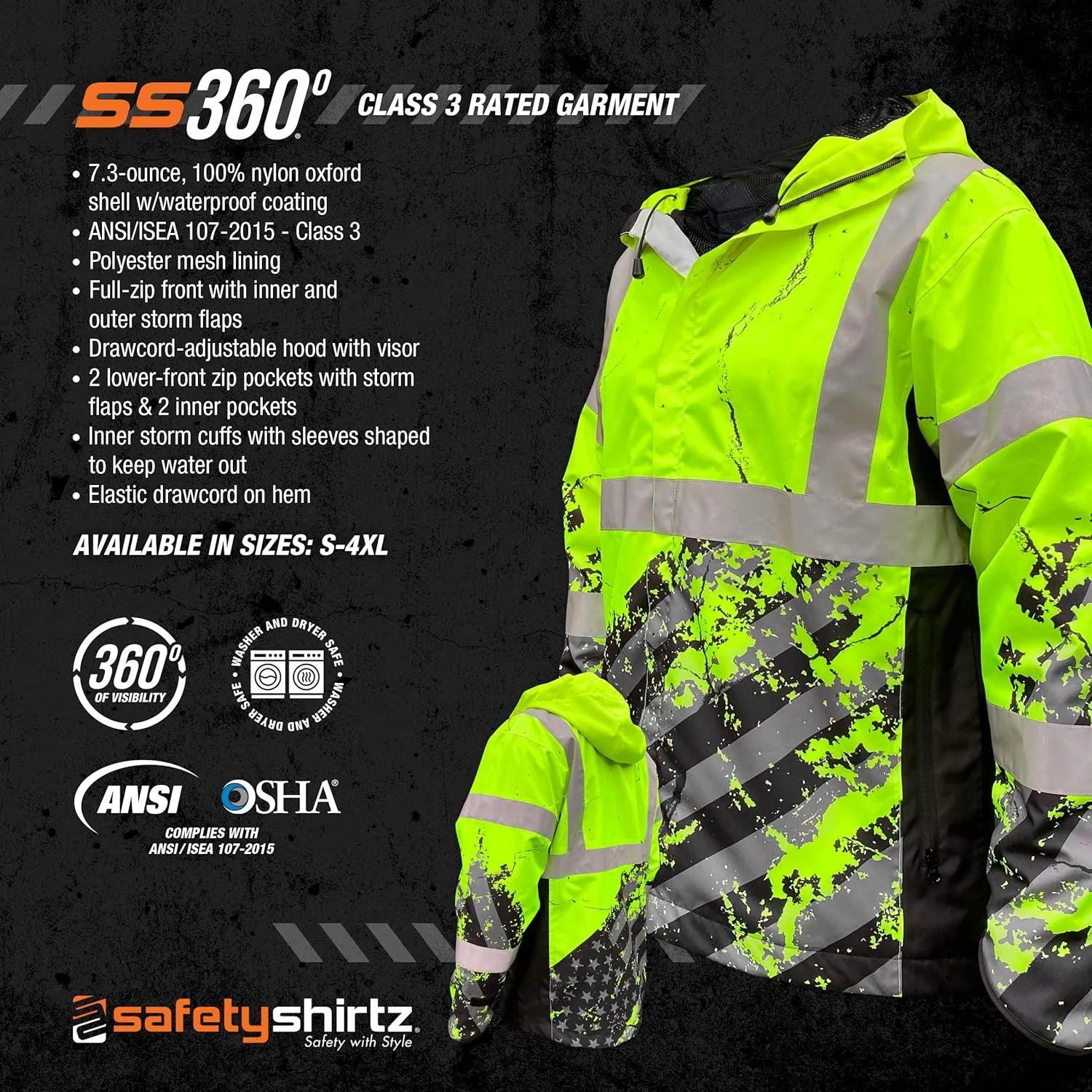 SafetyShirtz SS360 ANSI Class 3 Type R Graphic Hoods