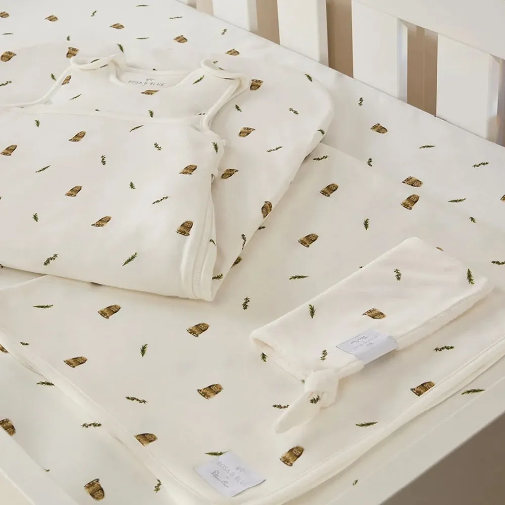 Silver Cross Rosa & Blue Cot Bed Starter Bedding Set