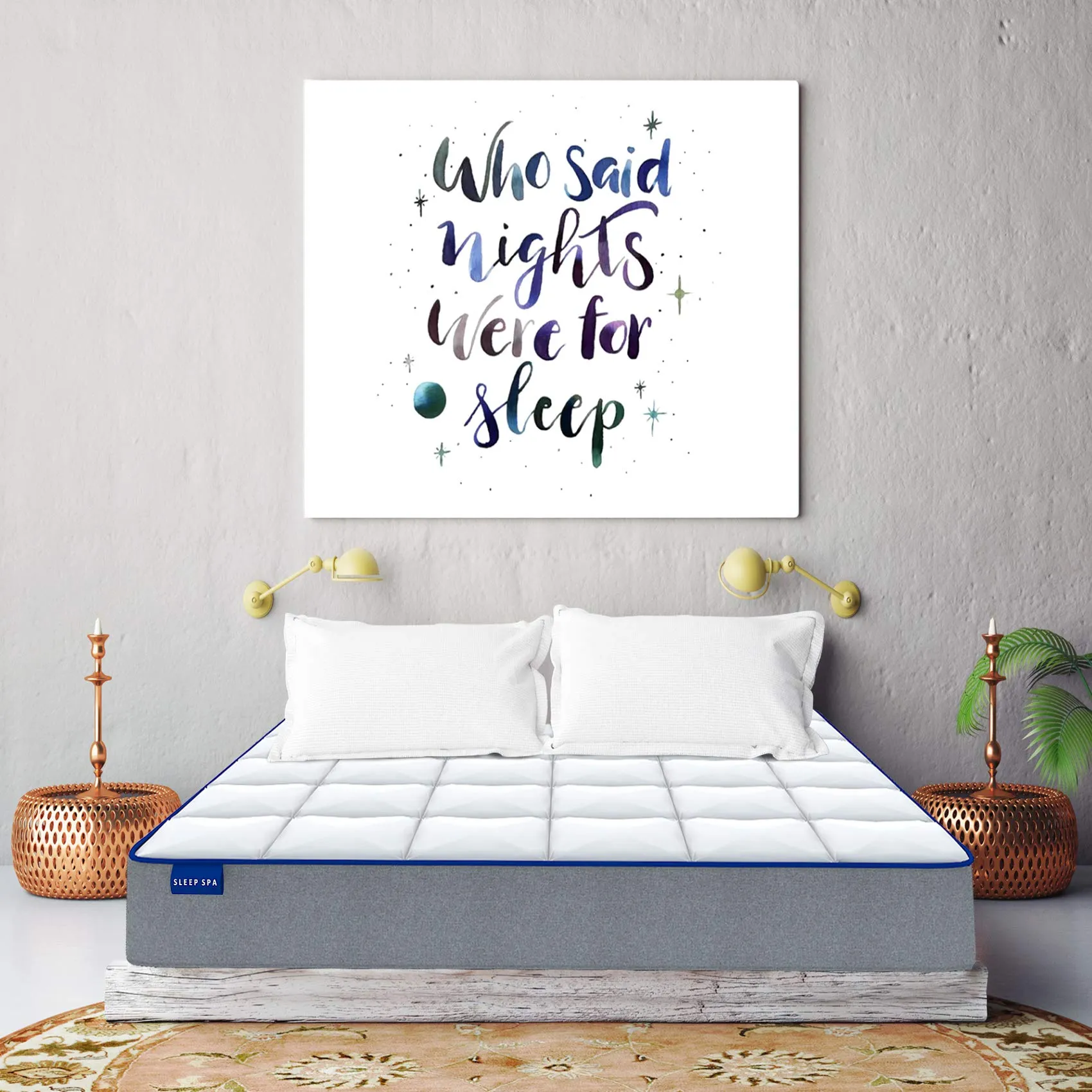 SLEEPSPA by COIRFIT MEMO-X 5' Inch Single Size Memory Foam Mattress | Provides Comfort, Back and Spinal Support | Pressure Relieving, Firm, Breathable, Quilted Knitted Fabric (72x36x5, White)