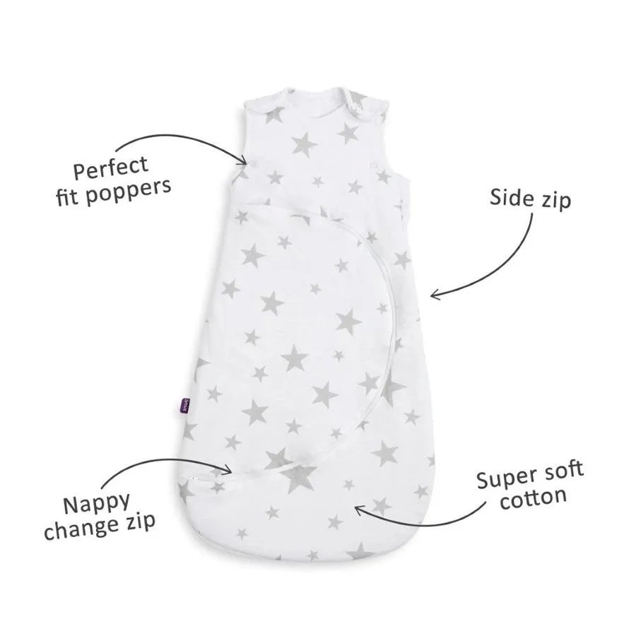 SnuzPouch Sleeping Bag, 1.0 Tog, 0-6M (Grey Star)