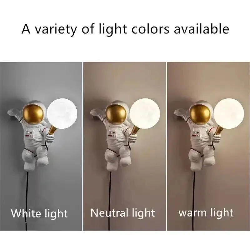 Spaceman Astronaut Moon Desk Lamp by Mansion - Children Room Wall Sconce Night Light