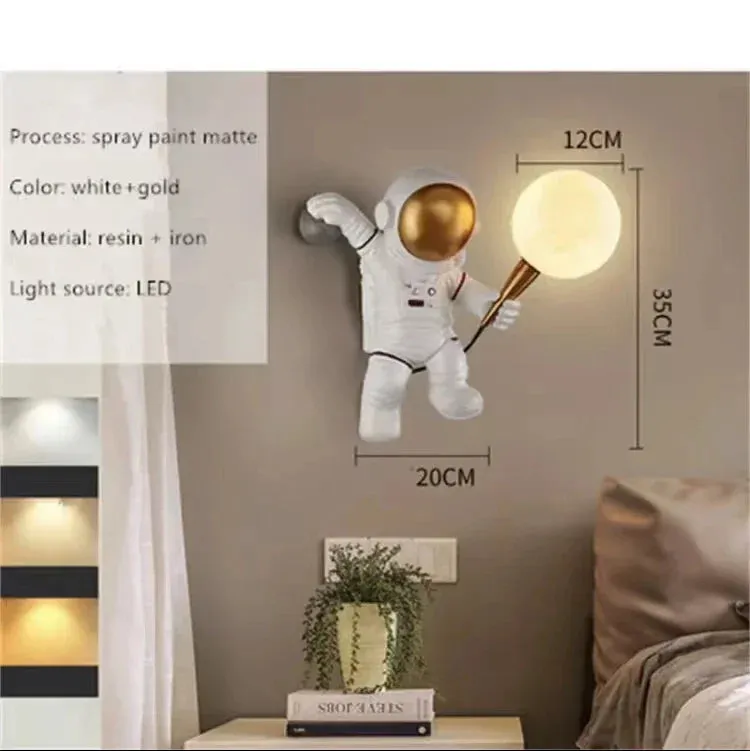 Spaceman Astronaut Moon Desk Lamp by Mansion - Children Room Wall Sconce Night Light