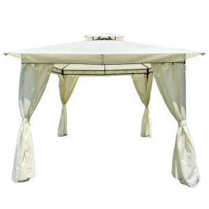 THBOXES 10x10ft Outdoor Tent with 4 Sided Curtains Double Top Waterproof Beige