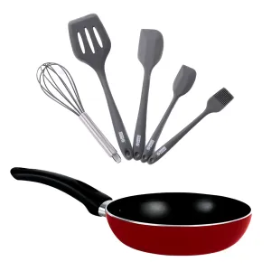 USHA SHRIRAM Triply Stainless Steel Frying Pan with Lid (22cm, 1.5L) | Stove & Induction Cookware | Heat Surround Cooking | Easy Grip Handles | Stainless Steel Fry Pan with Lid