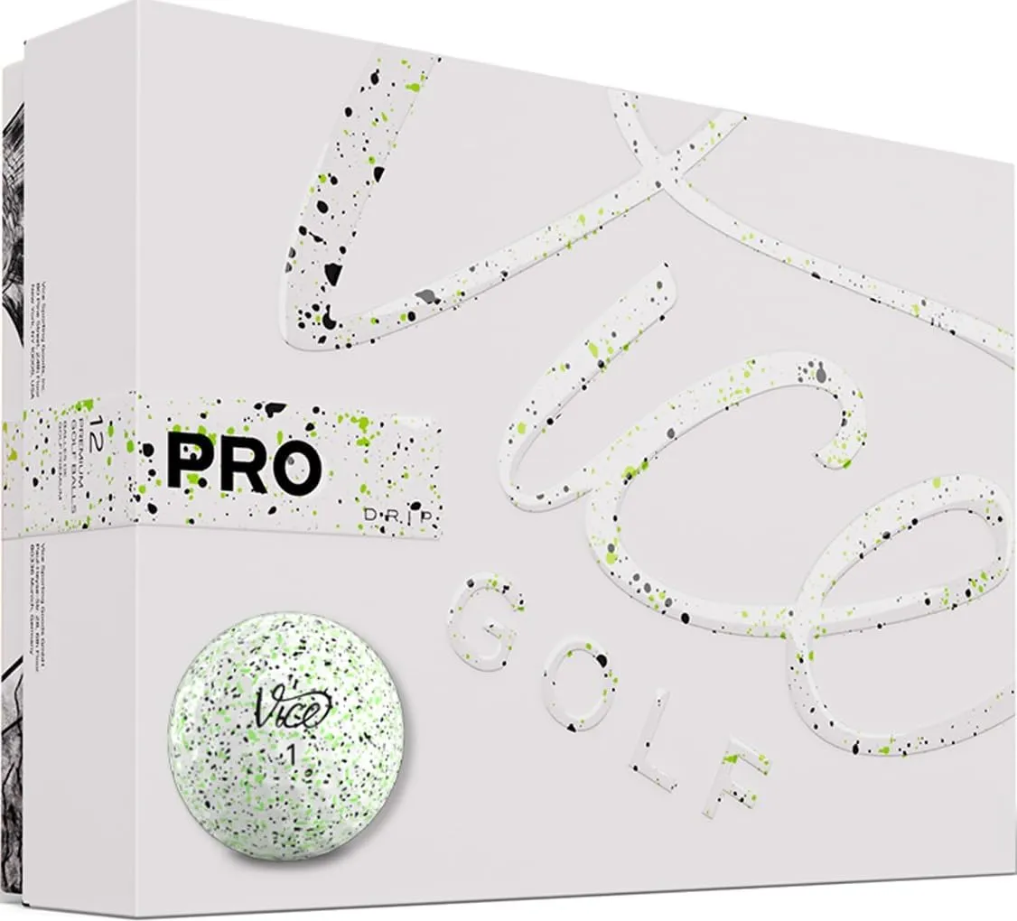 VICE Pro Drip Version Golf Balls (Lime/Black Drip)