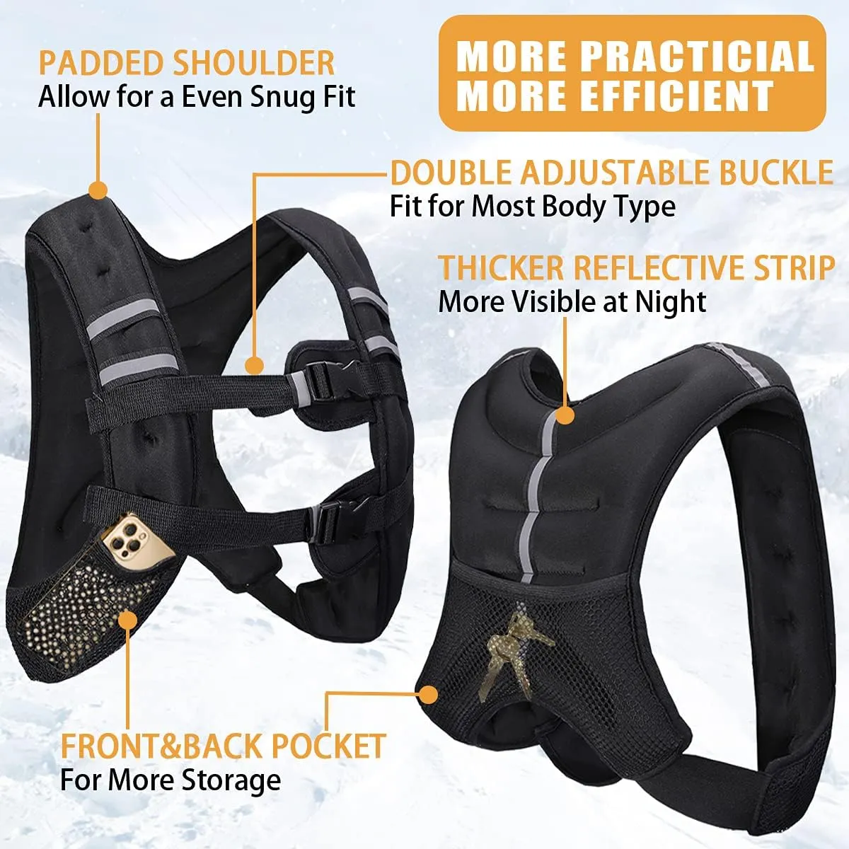 Weighted Vest for Men WorkoutStrength Training Weight Vest for Men and Women, Workout Equipment for Training,Running,Jogging,etc - 8lbs,12lbs,16lbs,20lbs,25lbs,30lbs