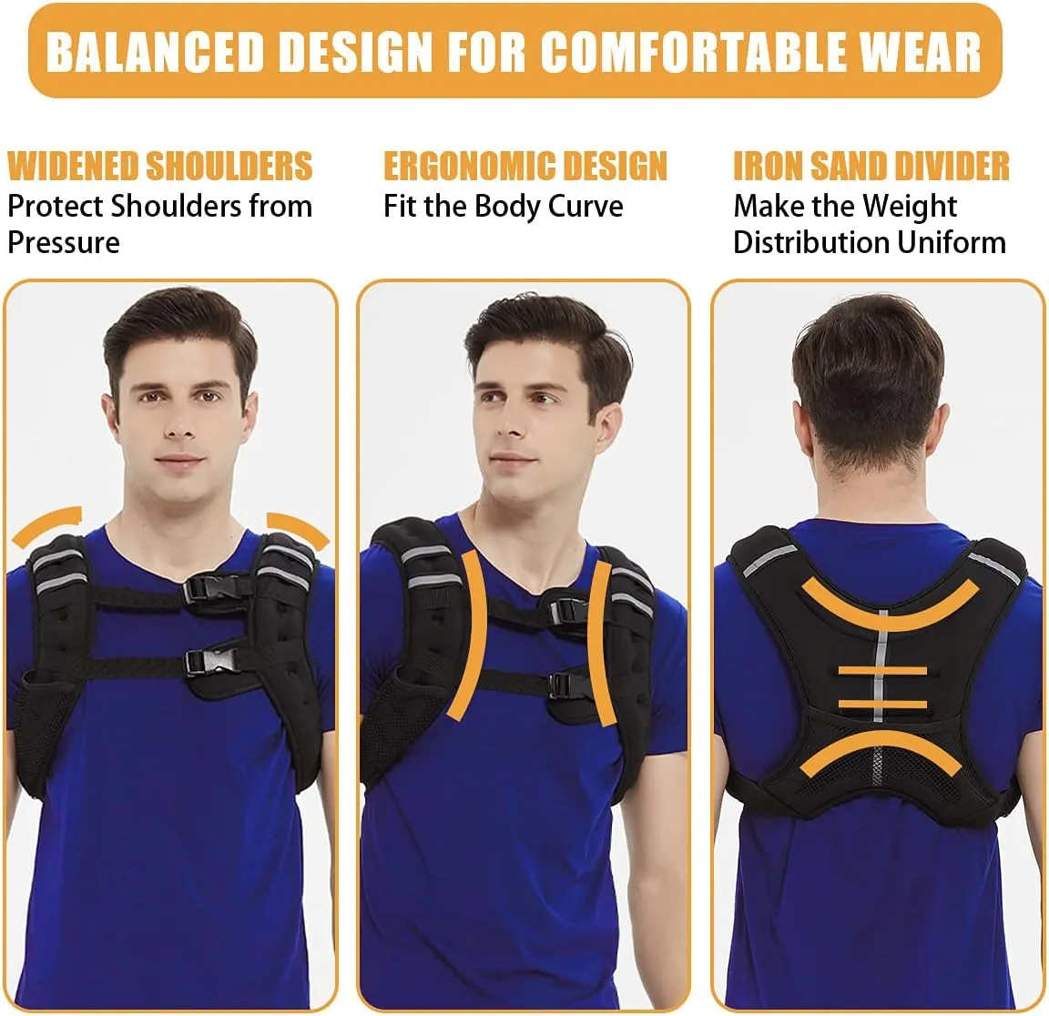 Weighted Vest for Men WorkoutStrength Training Weight Vest for Men and Women, Workout Equipment for Training,Running,Jogging,etc - 8lbs,12lbs,16lbs,20lbs,25lbs,30lbs