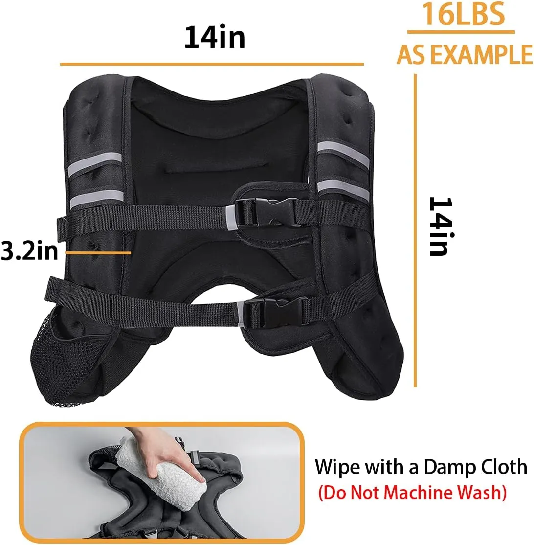 Weighted Vest for Men WorkoutStrength Training Weight Vest for Men and Women, Workout Equipment for Training,Running,Jogging,etc - 8lbs,12lbs,16lbs,20lbs,25lbs,30lbs
