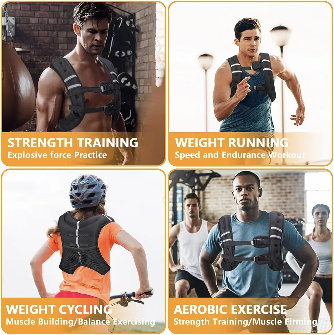 Weighted Vest for Men WorkoutStrength Training Weight Vest for Men and Women, Workout Equipment for Training,Running,Jogging,etc - 8lbs,12lbs,16lbs,20lbs,25lbs,30lbs