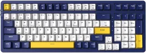 Wireless Mechanical Keyboard, Triple Mode 2.4G/USB-C/BT Gaming Keyboards 100 Keys Ice-Blue Backlit, Red Switch Keyboard | Rechargeable Mechanical Gaming Keyboards | Blue/White/Yellow