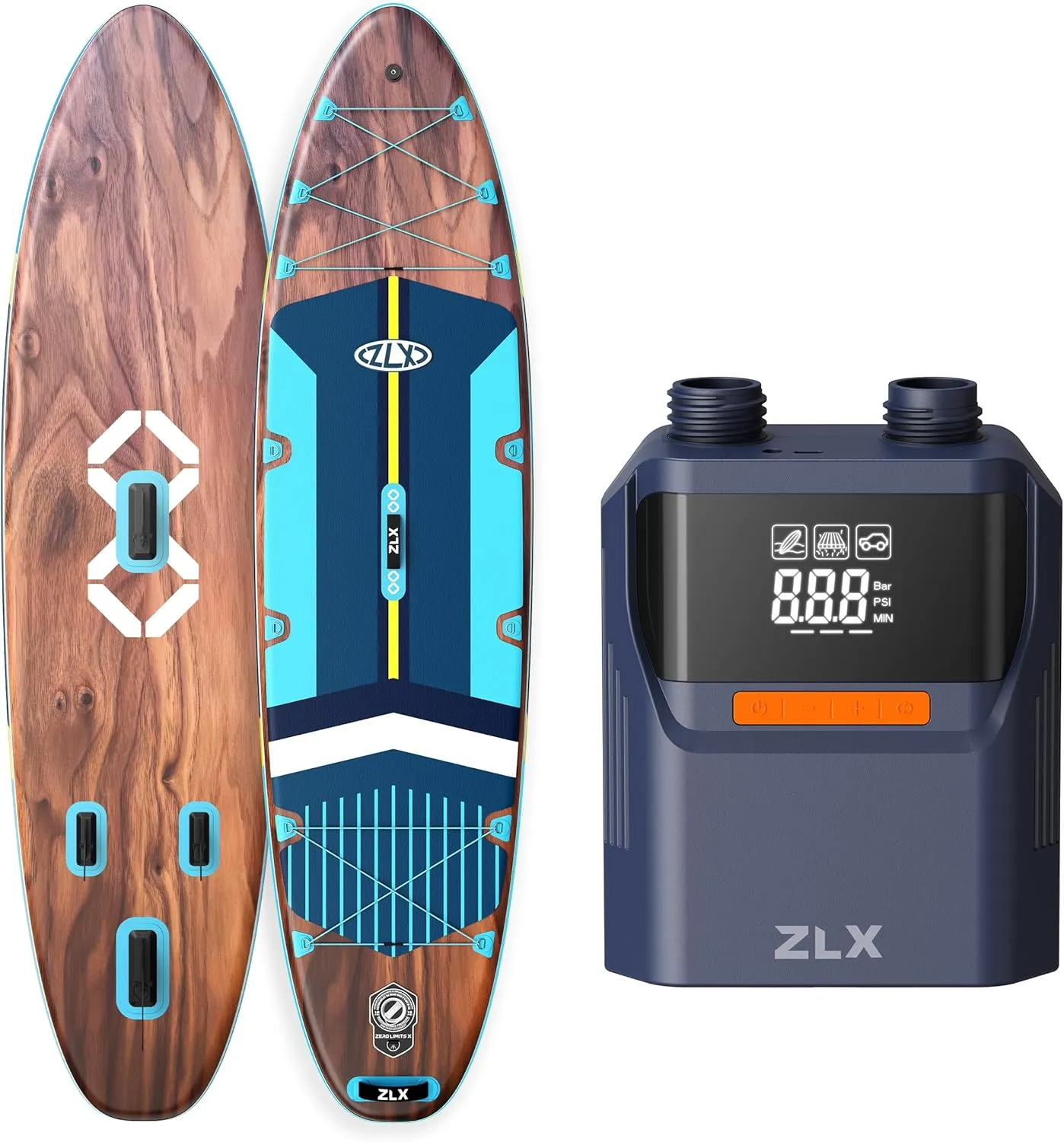 ZLX 11'635" Inflatable Stand Up Paddle Board with 50PSI Electric Paddle Board Pump